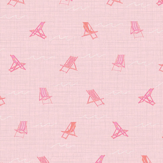 If You Like Pina Coladas and Beach Chairs Textured Performance Vinyl Wallpaper in Pretty in Pink