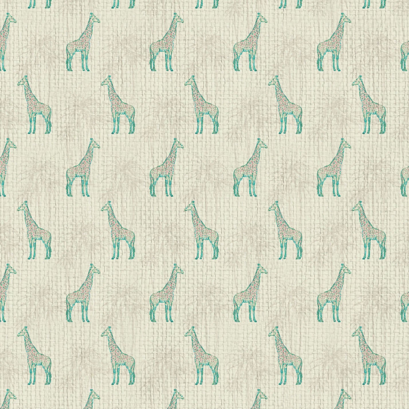 In the Air Tonight Giraffes Wallpaper in Mint Milkshake