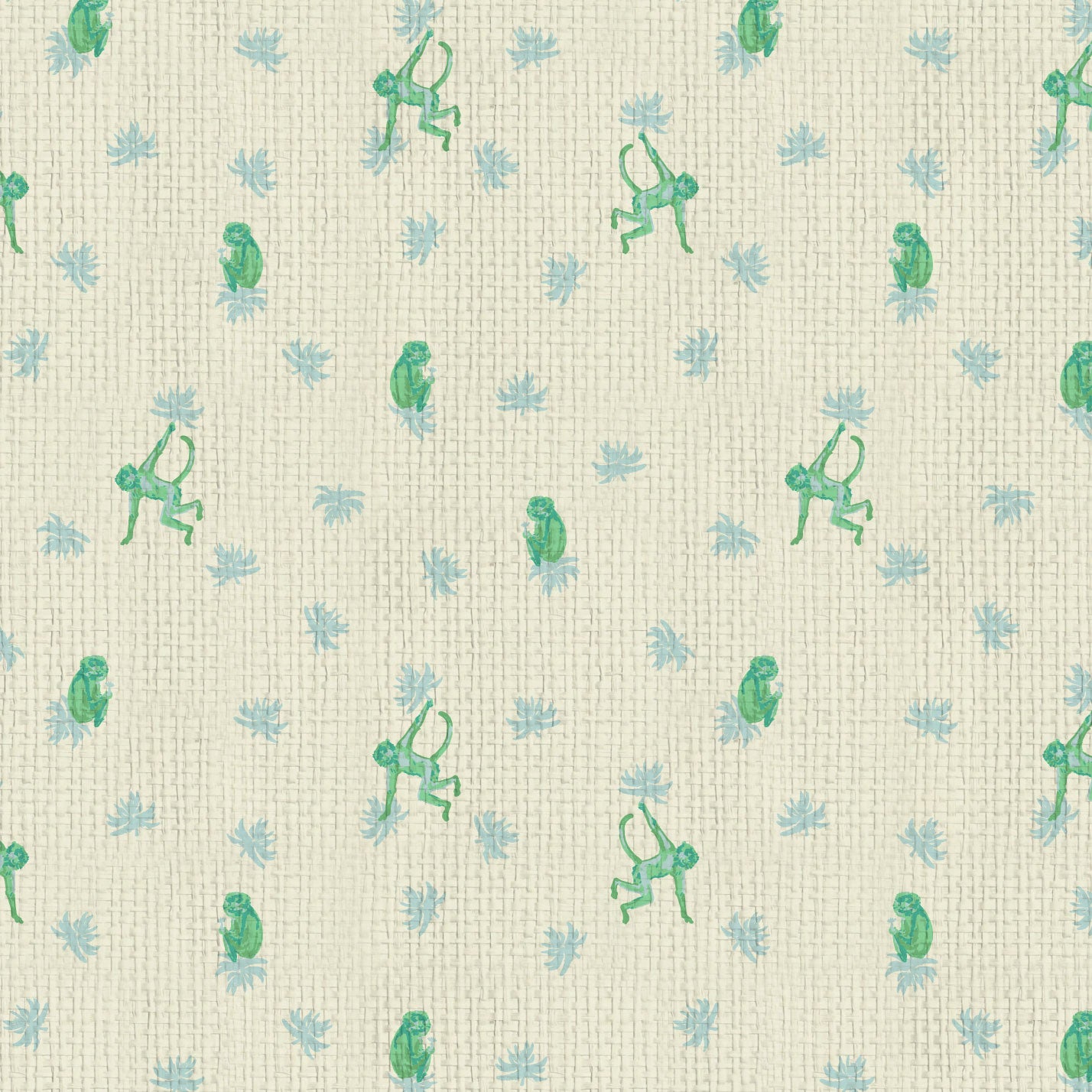 wallpaper Natural Textured Eco-Friendly Non-toxic High-quality  Sustainable Interior Design Bold Custom Tailor-made Retro chic Grandmillennial Maximalism  Traditional Dopamine decor tropical jungle kid playroom animal monkey chintz chinoiserie preppy playroom nursery bathroom french blue green mint white cream neutral mini icon paper weave paperweave