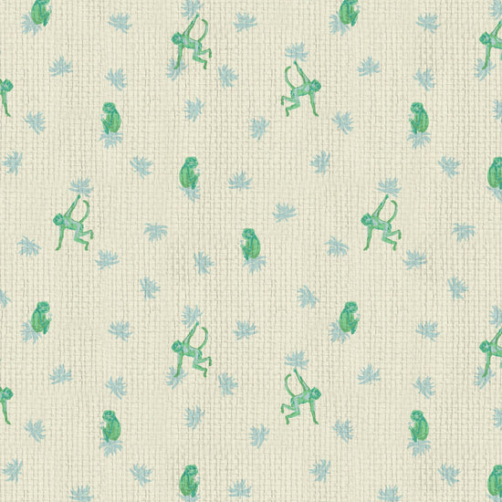 wallpaper Natural Textured Eco-Friendly Non-toxic High-quality  Sustainable Interior Design Bold Custom Tailor-made Retro chic Grandmillennial Maximalism  Traditional Dopamine decor tropical jungle kid playroom animal monkey chintz chinoiserie preppy playroom nursery bathroom french blue green mint white cream neutral mini icon paper weave paperweave