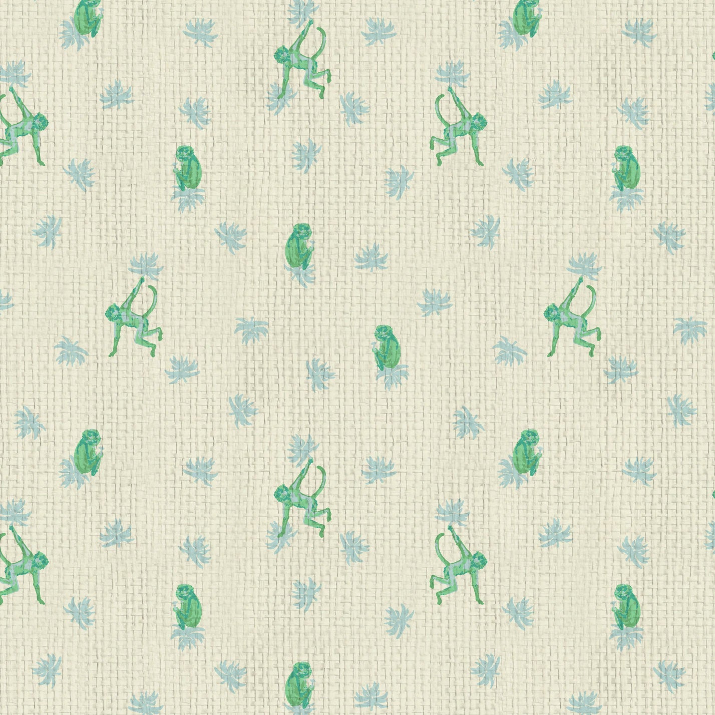 wallpaper Natural Textured Eco-Friendly Non-toxic High-quality  Sustainable Interior Design Bold Custom Tailor-made Retro chic Grandmillennial Maximalism  Traditional Dopamine decor tropical jungle kid playroom animal monkey chintz chinoiserie preppy playroom nursery bathroom french blue green mint white cream neutral mini icon paper weave paperweave