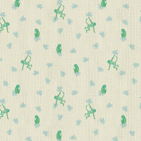 wallpaper Natural Textured Eco-Friendly Non-toxic High-quality  Sustainable Interior Design Bold Custom Tailor-made Retro chic Grandmillennial Maximalism  Traditional Dopamine decor tropical jungle kid playroom animal monkey chintz chinoiserie preppy playroom nursery bathroom french blue green mint white cream neutral mini icon paper weave paperweave