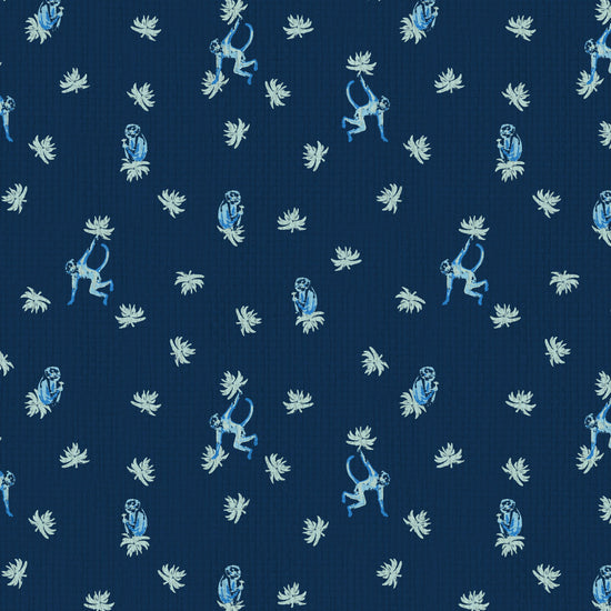 wallpaper Natural Textured Eco-Friendly Non-toxic High-quality  Sustainable Interior Design Bold Custom Tailor-made Retro chic Grandmillennial Maximalism  Traditional Dopamine decor tropical jungle kid playroom animal monkey chintz chinoiserie preppy playroom nursery bathroom french blue light sky ocean white cream neutral mini icon navy dark paper weave paperweave