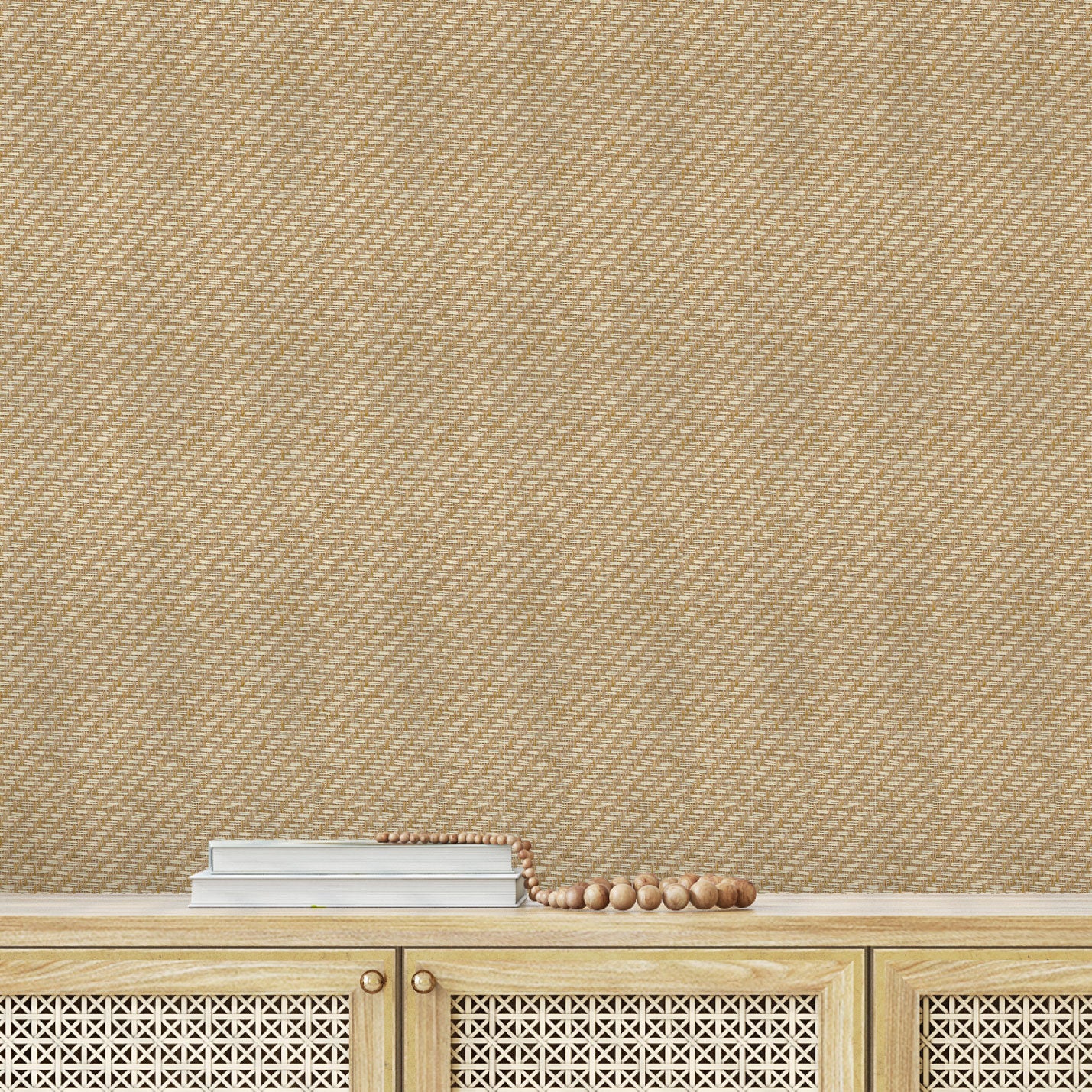 Lets Buy a Yacht Neutral Zig Zag Stripe Textured Wallpaper