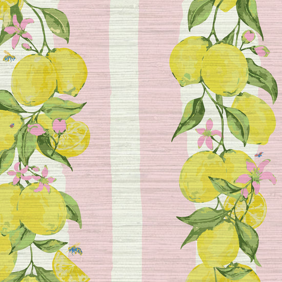 Grasscloth wallpaper Natural Textured Eco-Friendly Non-toxic High-quality Sustainable Interior Design Bold Custom Tailor-made Retro chic Grand millennial Maximalism Traditional Dopamine decor Coastal Garden Seaside Seashore Waterfront Cottage core Countryside Vintage Imperfect Rural Farm core rustic stripe feminine floral lemon stripe horizontal fruit food preppy stripe yellow white pink mint green pale pink