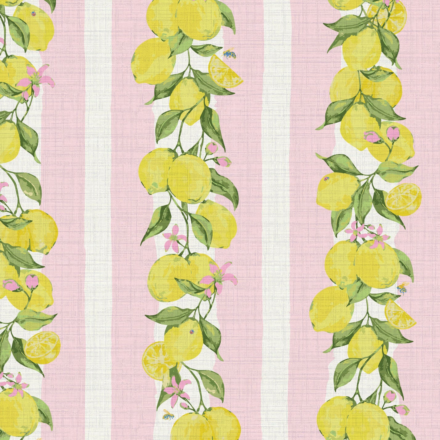 Love is a Lemon Field Textured Performance Vinyl Wallpaper in Pretty in Pink