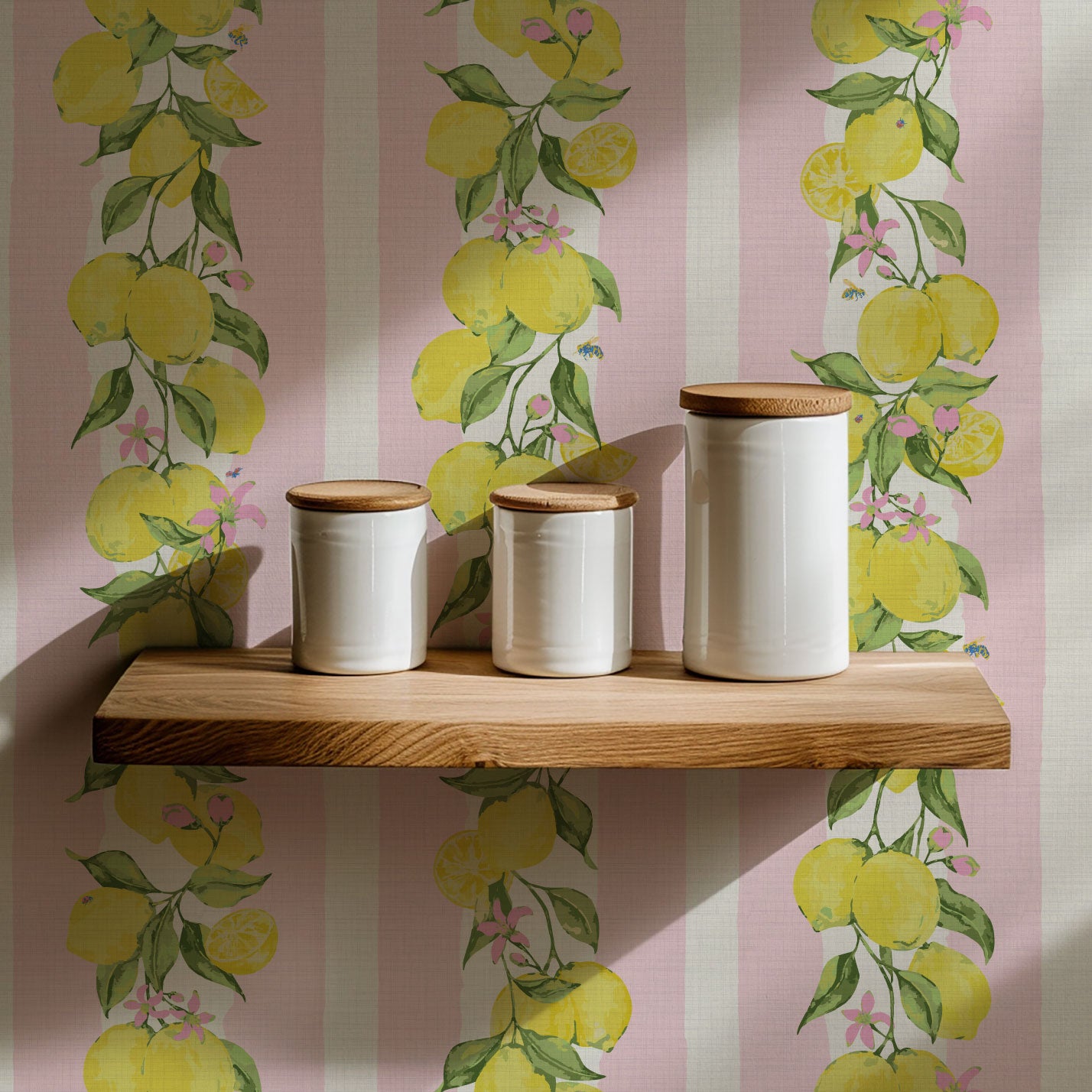 Love is a Lemon Field Textured Performance Vinyl Wallpaper in Pretty in Pink