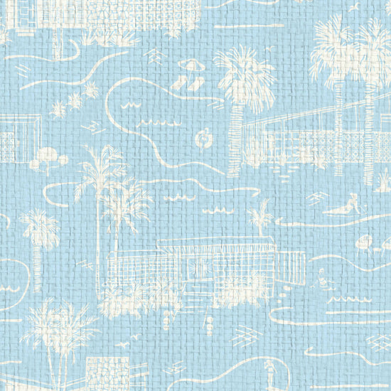 paperweave paper weave wallpaper Natural Textured Eco-Friendly Non-toxic High-quality Sustainable Interior Design Bold Custom Tailor-made Retro chic Bold tropical garden palm tree vintage coastal toile Grasscloth wallpaper Natural Textured Eco-Friendly Non-toxic High-quality Sustainable Interior Design Bold Custom Tailor-made Retro chic Bold Toile de Jouy palm springs desert mid-century palm trees pool naked lady hand-drawn sky light blue french blue white