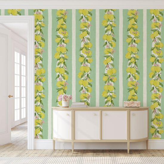 paper weave wallpaper Natural Textured Eco-Friendly Non-toxic High-quality Sustainable Interior Design Bold Custom Tailor-made Retro chic Grand millennial Maximalism Traditional Dopamine decor Coastal Garden Seaside Seashore Waterfront Cottage core Countryside Vintage Imperfect Rural Farm core rustic stripe feminine floral lemon stripe horizontal fruit food preppy stripe yellow white pink mint green