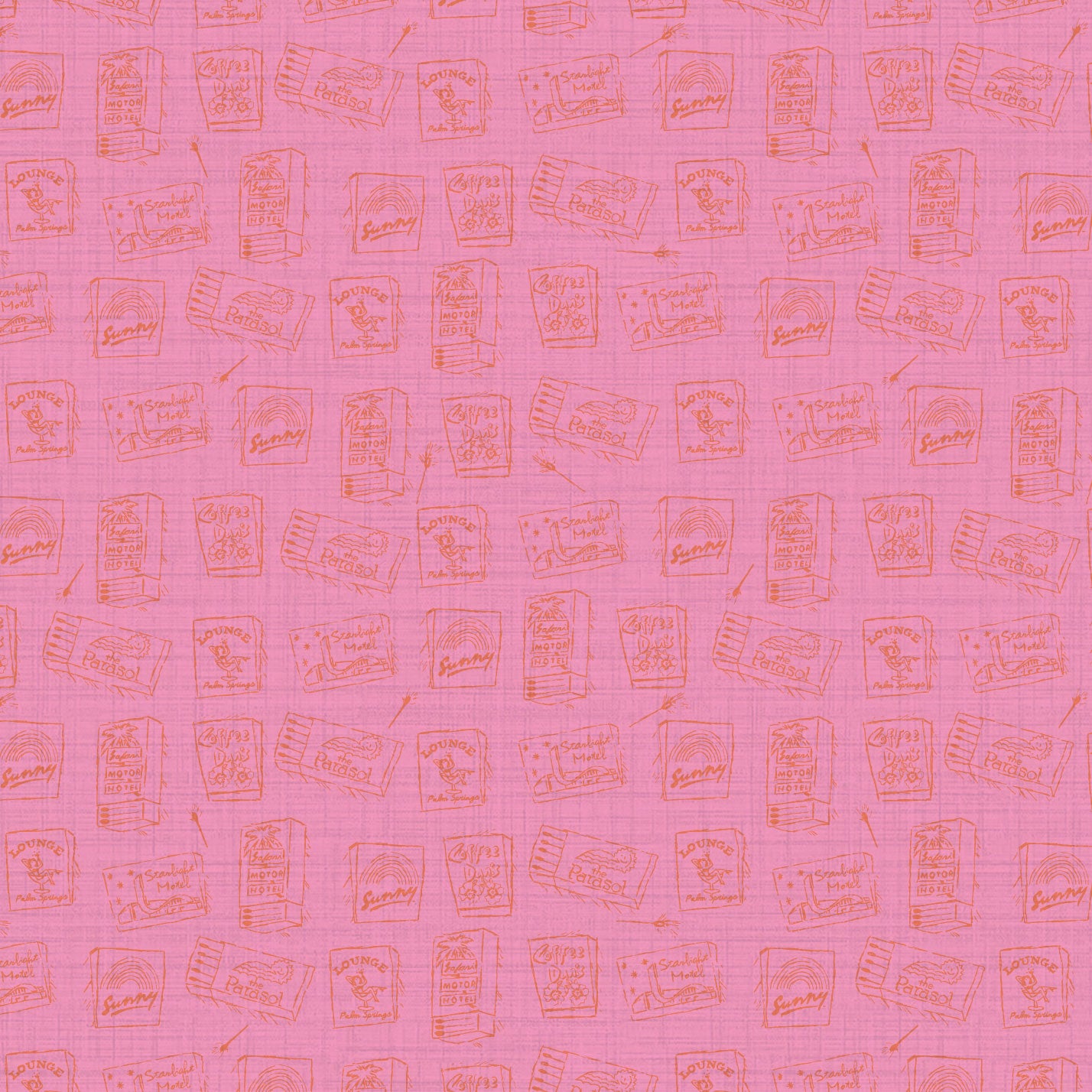 Lucky Strike Matchbook Textured Performance Vinyl Wallpaper in Bubblegum Pink