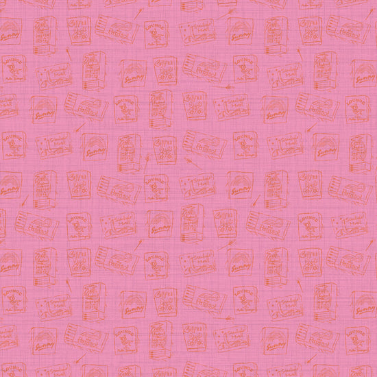 Lucky Strike Matchbook Textured Performance Vinyl Wallpaper in Bubblegum Pink