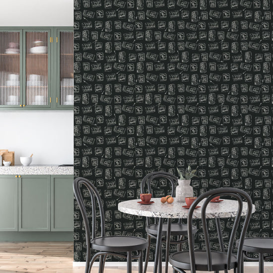 Lucky Strike Matchbook Textured Performance Vinyl Wallpaper in White Knight