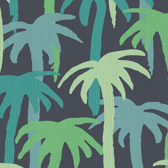 wallpaper Natural Textured Eco-Friendly Non-toxic High-quality  Sustainable Interior Design Bold Custom Tailor-made Retro chic Bold Tropical Jungle Coastal Garden Seaside Coastal Seashore Waterfront Vacation home styling Retreat Relaxed beach vibes Beach cottage Shoreline Oceanfront palm tree '90s surf graphic navy green kelly teal mint  paperweave paperweave