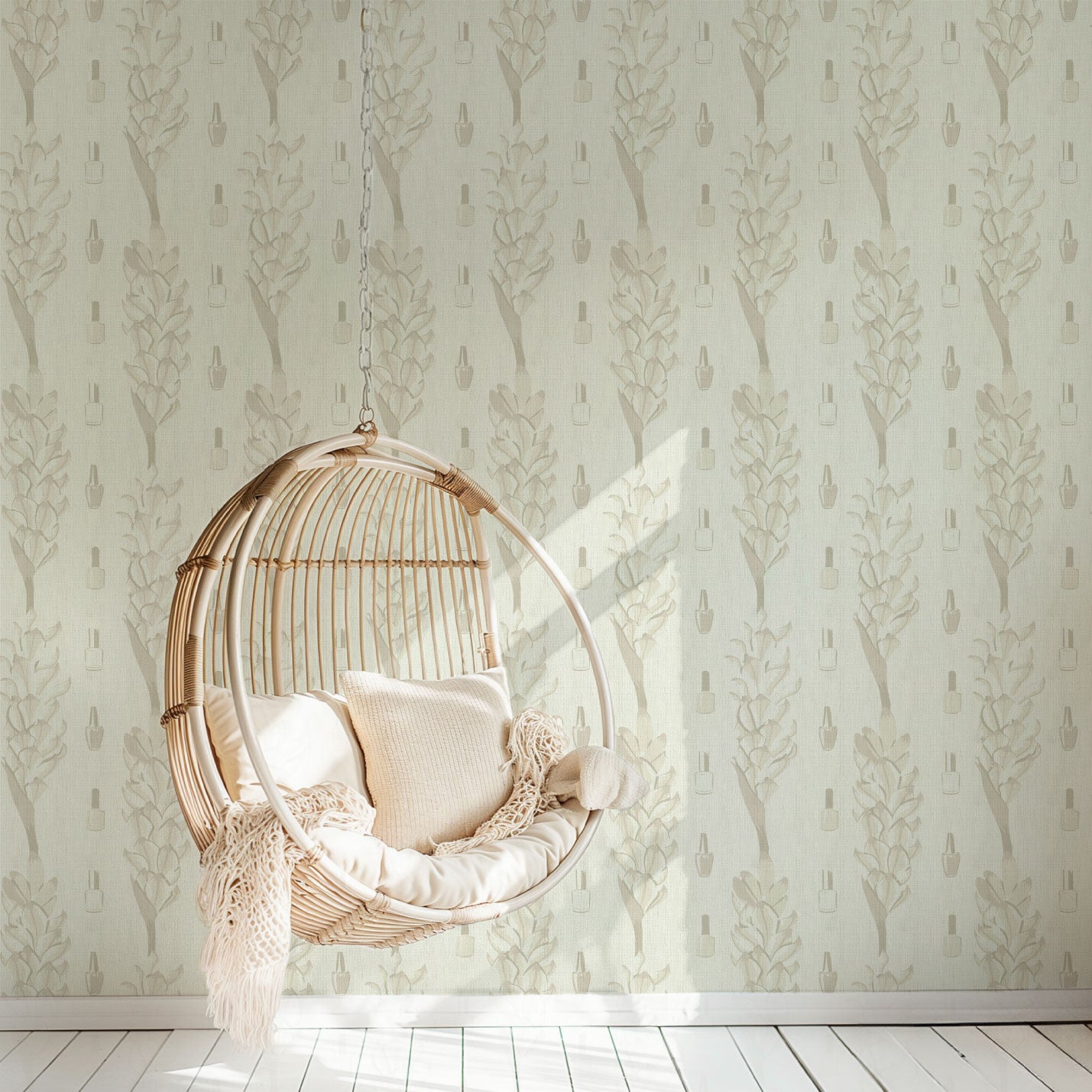 wallpaper Natural Textured Eco-Friendly Non-toxic High-quality Sustainable Interior Design Bold Custom Tailor-made Retro chic Bold Salon Beauty lips Botox jungle bold stripe botanical flower florals vertical nail nail polish beauty bar salon tan cream white beige sand neutral natural tonal paperweave paper weave