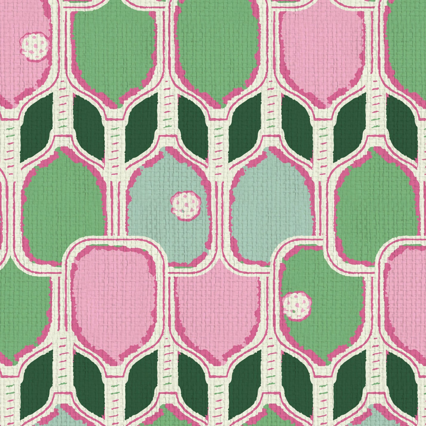 wallpaper Natural Textured Eco-Friendly Non-toxic High-quality Sustainable Interior Design Bold Custom Tailor-made Retro chic Tropical Jungle Coastal Cabana preppy Pickleball Sport gameroom kids stripe horizontal palm trees paddle pink hot pink kelly green mint teal paperweave paper weave