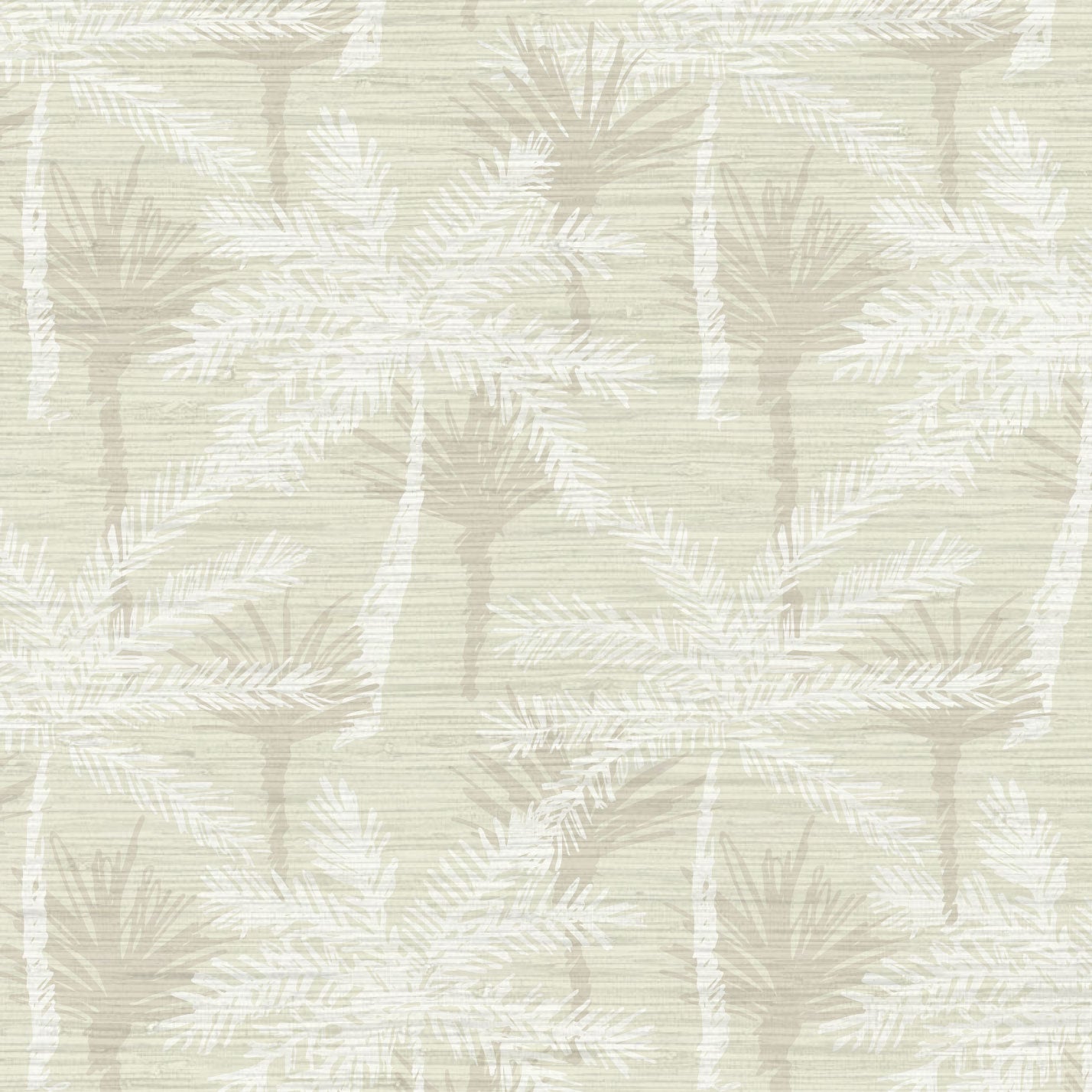 Grasscloth wallpaper Natural Textured Eco-Friendly Non-toxic High-quality  Sustainable Interior Design Bold Custom Tailor-made Retro chic Tropical Jungle Coastal Garden Seaside Coastal Seashore Waterfront Vacation home styling Retreat Relaxed beach vibes Beach cottage Shoreline Oceanfront nature palm tree palms tonal cream sand off-white tan beige taupe