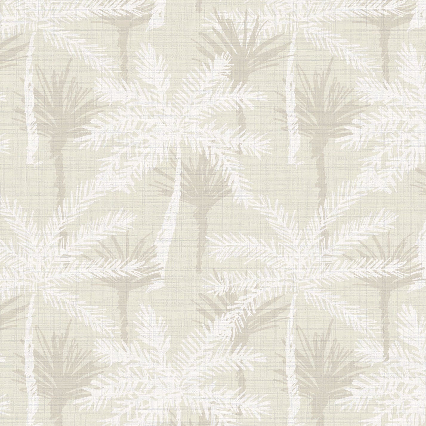 Pine Valley Palm Tree Textured Performance Vinyl Wallpaper in Sand Castle Beige