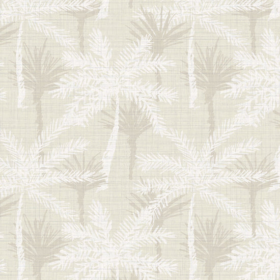 Pine Valley Palm Tree Textured Performance Vinyl Wallpaper in Sand Castle Beige