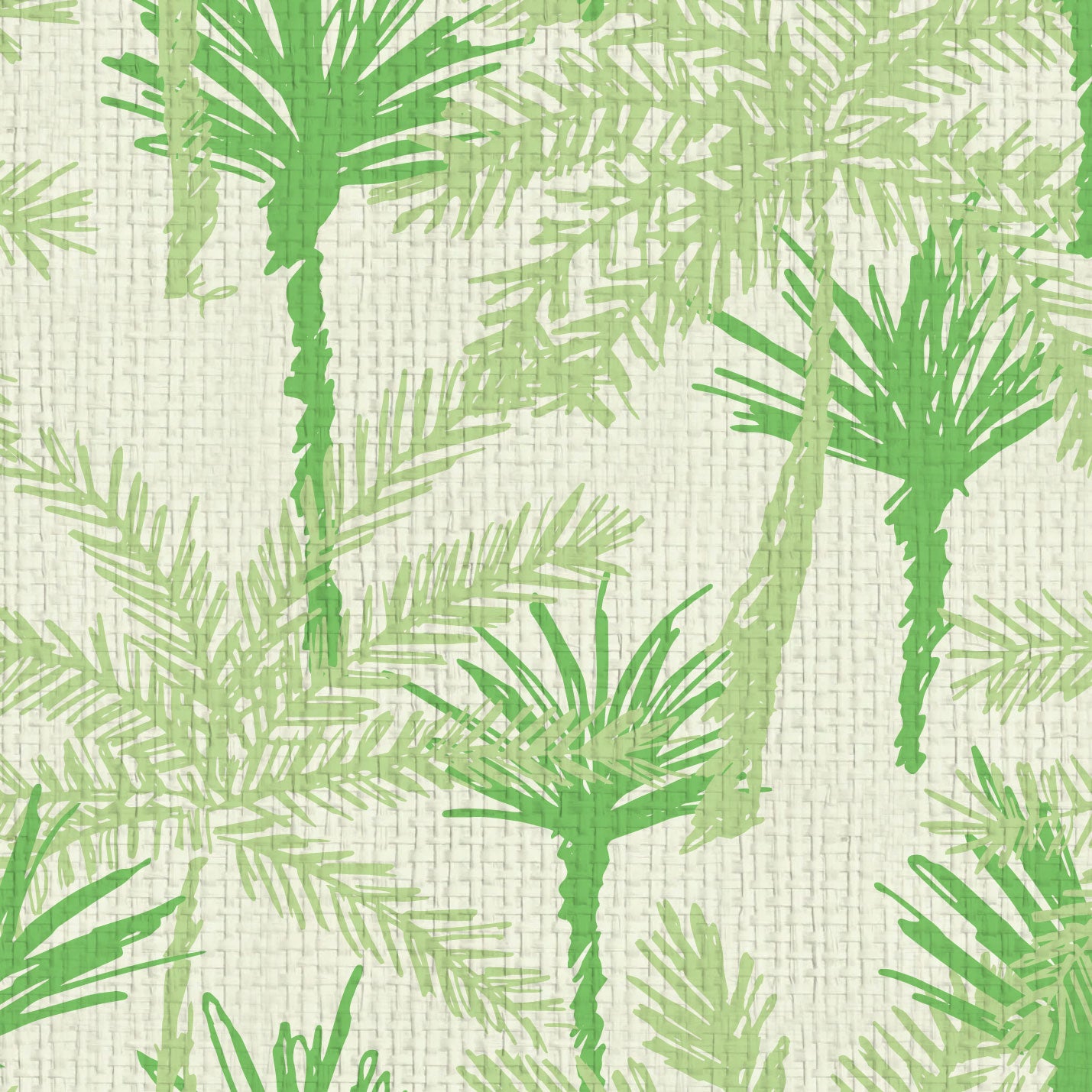 wallpaper Natural Textured Eco-Friendly Non-toxic High-quality Sustainable Interior Design Bold Custom Tailor-made Retro chic Tropical Jungle Coastal Garden Seaside Coastal Seashore Waterfront Vacation home styling Retreat Relaxed beach vibes Beach cottage Shoreline Oceanfront nature palm tree palms tonal cream off-white beige green jungle mint sage paperweave paper weave