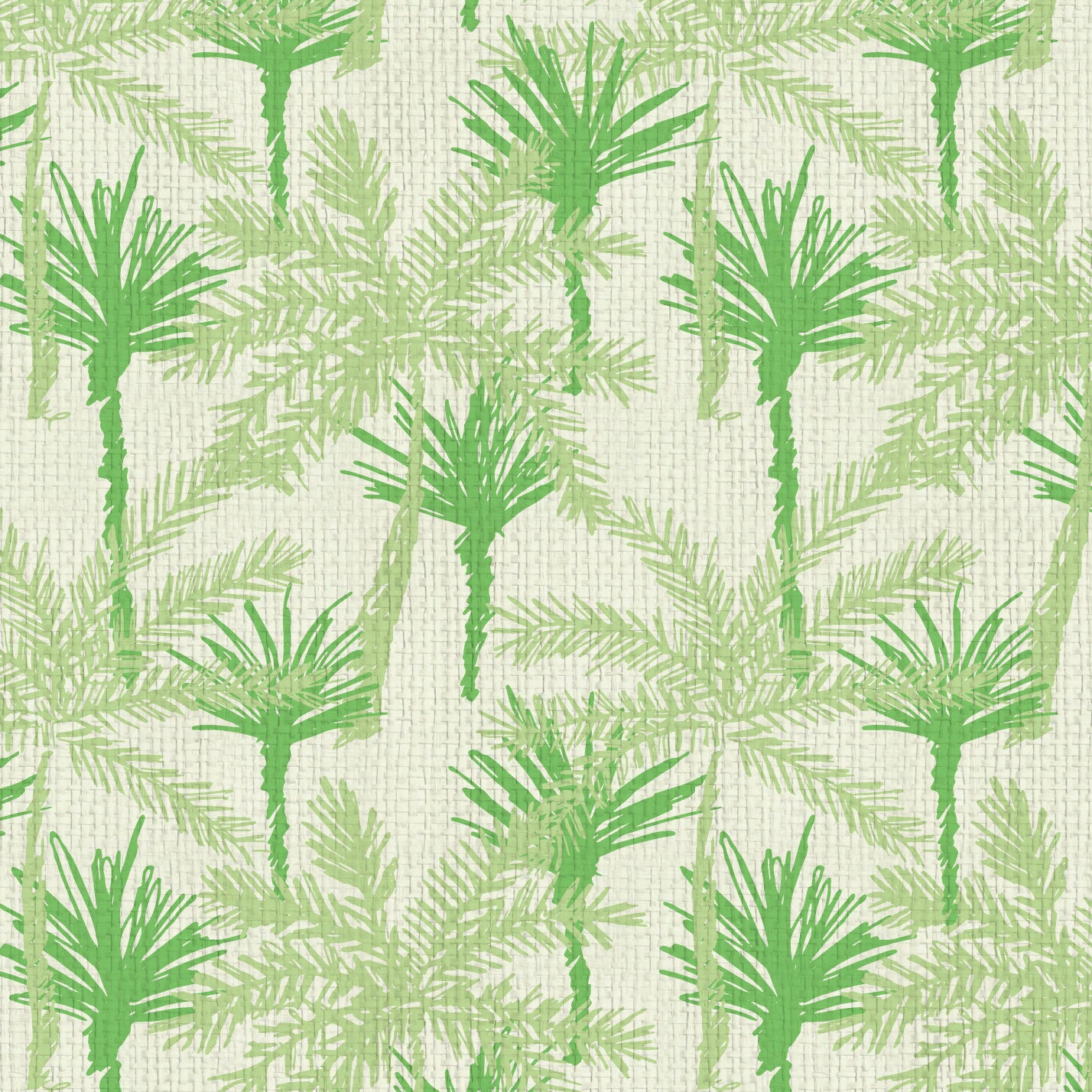 wallpaper Natural Textured Eco-Friendly Non-toxic High-quality Sustainable Interior Design Bold Custom Tailor-made Retro chic Tropical Jungle Coastal Garden Seaside Coastal Seashore Waterfront Vacation home styling Retreat Relaxed beach vibes Beach cottage Shoreline Oceanfront nature palm tree palms tonal cream off-white beige green jungle mint sage paperweave paper weave