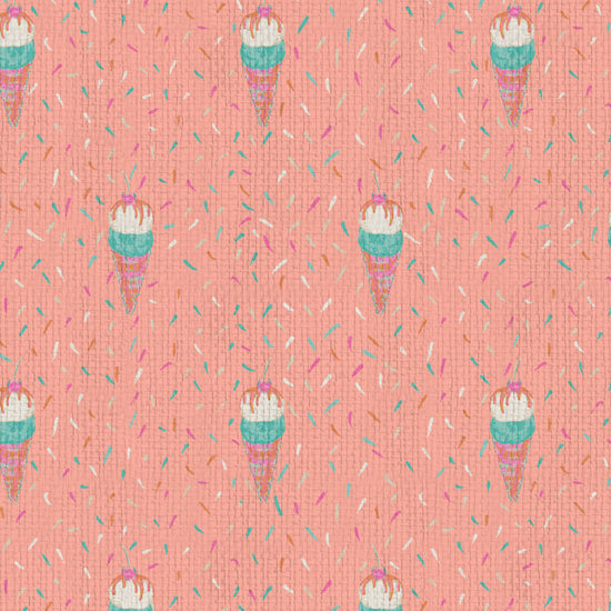 wallpaper Natural Textured Eco-Friendly Non-toxic High-quality  Sustainable Interior Design Bold Custom Tailor-made Retro chic restaurant food sundae ice cream pink sprinkles kids playroom restaurant  paper weave paperweave basketweave basket weave