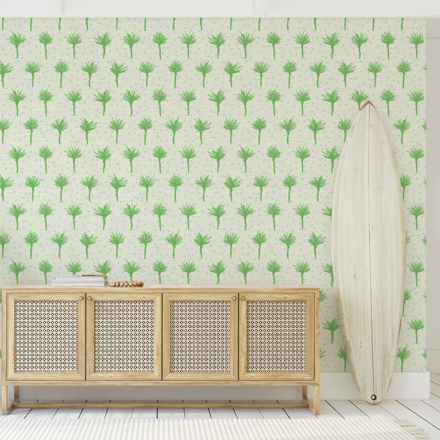 Grasscloth wallpaper Natural Textured Eco-Friendly Non-toxic High-quality  Sustainable Interior Design Bold Custom Tailor-made Retro chic Grand millennial Maximalism  Traditional Dopamine decor Tropical Jungle Coastal Garden Seaside Seashore Waterfront Vacation home styling Retreat Relaxed beach vibes Beach cottage Shoreline Oceanfront Nautical Cabana preppy palm tree polka dots green