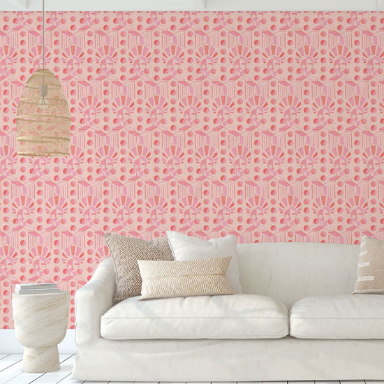 brittany atkinson art collaboration geometric stripe wallpaper wall covering grasscloth grass cloth paper weave textured custom luxury natural woman artist women contemporary modern interior design bold tailor made Eco-Friendly
Non-toxic
High-quality 
Sustainable
Retro chic
Grand millennial
Maximalism 
Traditional
Dopamine decor
girly kids pink orange baby pink light pink