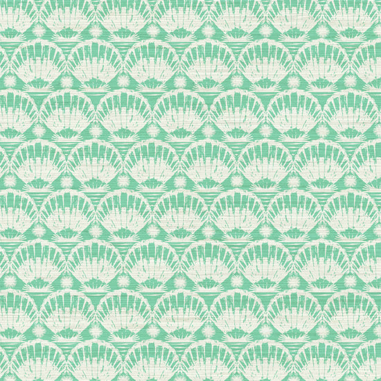 printed grasscloth wallpaper seashell horizontal stripe Natural Textured Eco-Friendly Non-toxic High-quality  Sustainable practices Sustainability Interior Design Wall covering custom tailor-made retro chic tropical bespoke nature Seaside Coastal Seashore Waterfront Vacation home styling Retreat Relaxed beach vibes Beach cottage Shoreline Oceanfront Nautical green mojito white