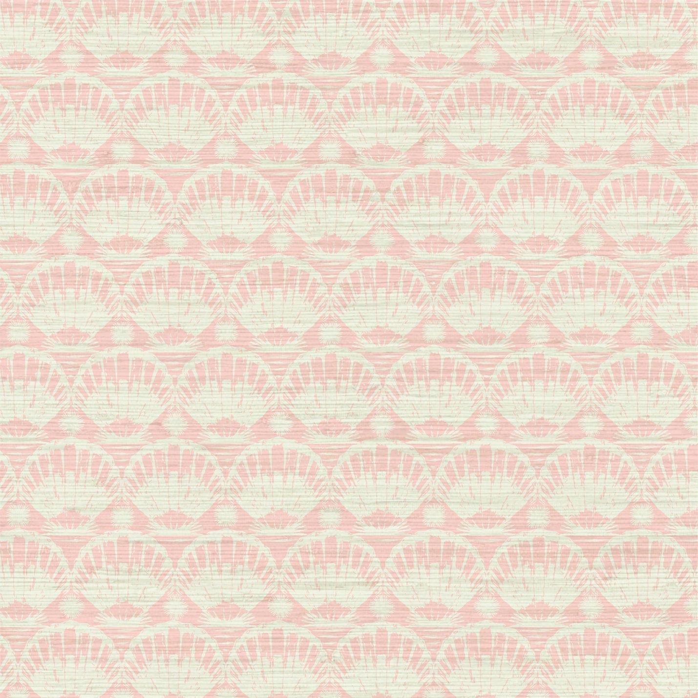 printed grasscloth wallpaper seashell horizontal stripe Natural Textured Eco-Friendly Non-toxic High-quality Sustainable practices Sustainability Interior Design Wall covering custom tailor-made retro chic tropical bespoke nature Seaside Coastal Seashore Waterfront Vacation home styling Retreat Relaxed beach vibes Beach cottage Shoreline Oceanfront Nautical neutral white baby pink pastel