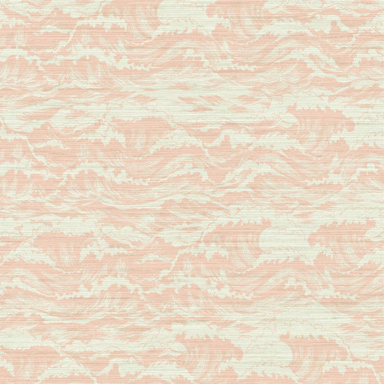 Load image into Gallery viewer, grasscloth printed wallpaper in allover ocean wave print with lots of linear details
