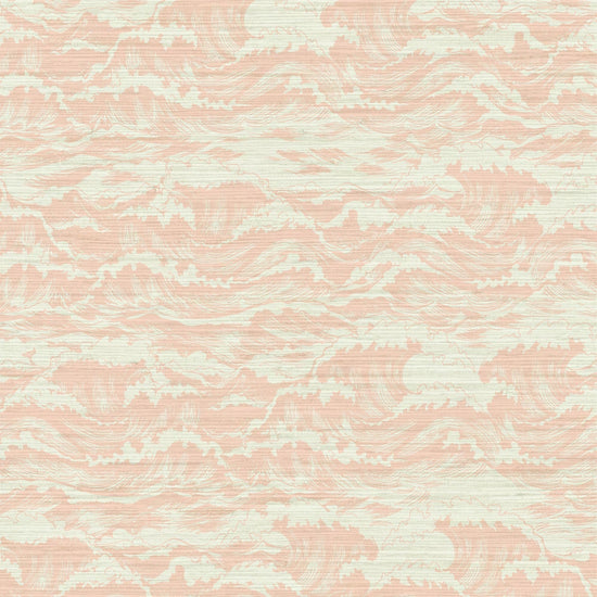Grasscloth wallpaper Natural Textured Eco-Friendly Non-toxic High-quality Sustainable Interior Design Bold Custom Tailor-made Retro chic Seaside Coastal Seashore Waterfront Vacation home styling Retreat Relaxed beach vibes Beach cottage Shoreline Oceanfront Nautical Cabana ocean waves water surf pale pink baby nursery