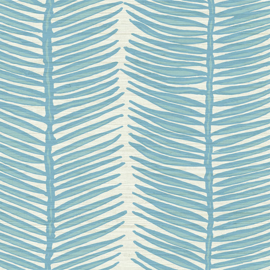Grasscloth wallpaper Natural Textured Eco-Friendly Non-toxic High-quality  Sustainable Interior Design Bold Custom Tailor-made Retro chic Tropical Jungle Coastal Garden Seaside Seashore Waterfront Vacation home styling Retreat Relaxed beach vibes Beach cottage Shoreline Oceanfront Nautical Cabana preppy palm fern leaf vertical stripe blue teal ocean sky