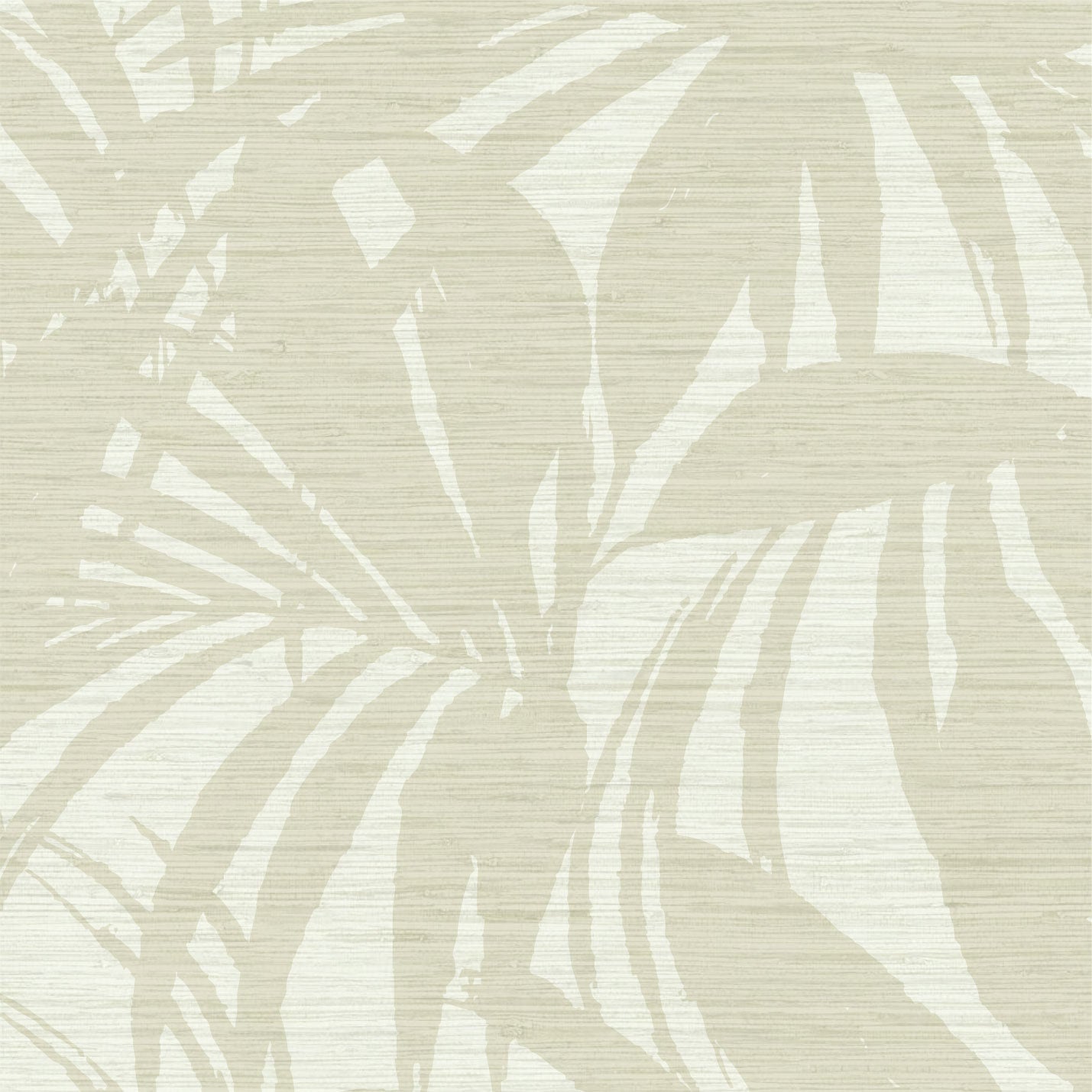 printed grasscloth wallpaper oversize tropical leaf Natural Textured Eco-Friendly Non-toxic High-quality  Sustainable practices Sustainability Interior Design Wall covering Bold retro chic custom jungle garden botanical Seaside Coastal Seashore Waterfront Vacation home styling Retreat Relaxed beach vibes Beach cottage Shoreline Oceanfront white cream sand neutral off-white tan sand