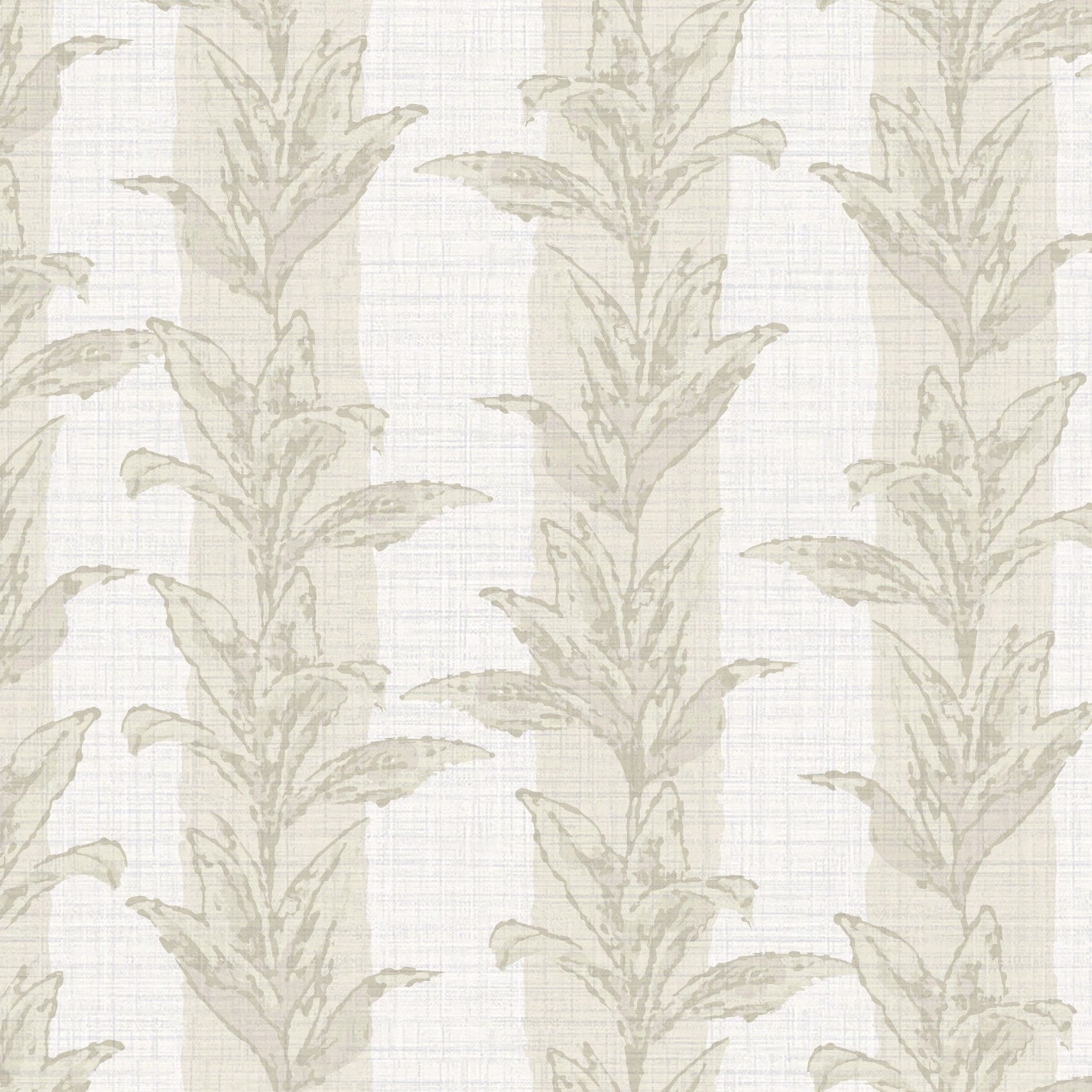 Sanibel Stripe Palm Leaf Textured Performance Vinyl Wallpaper in Sand Castle Beige