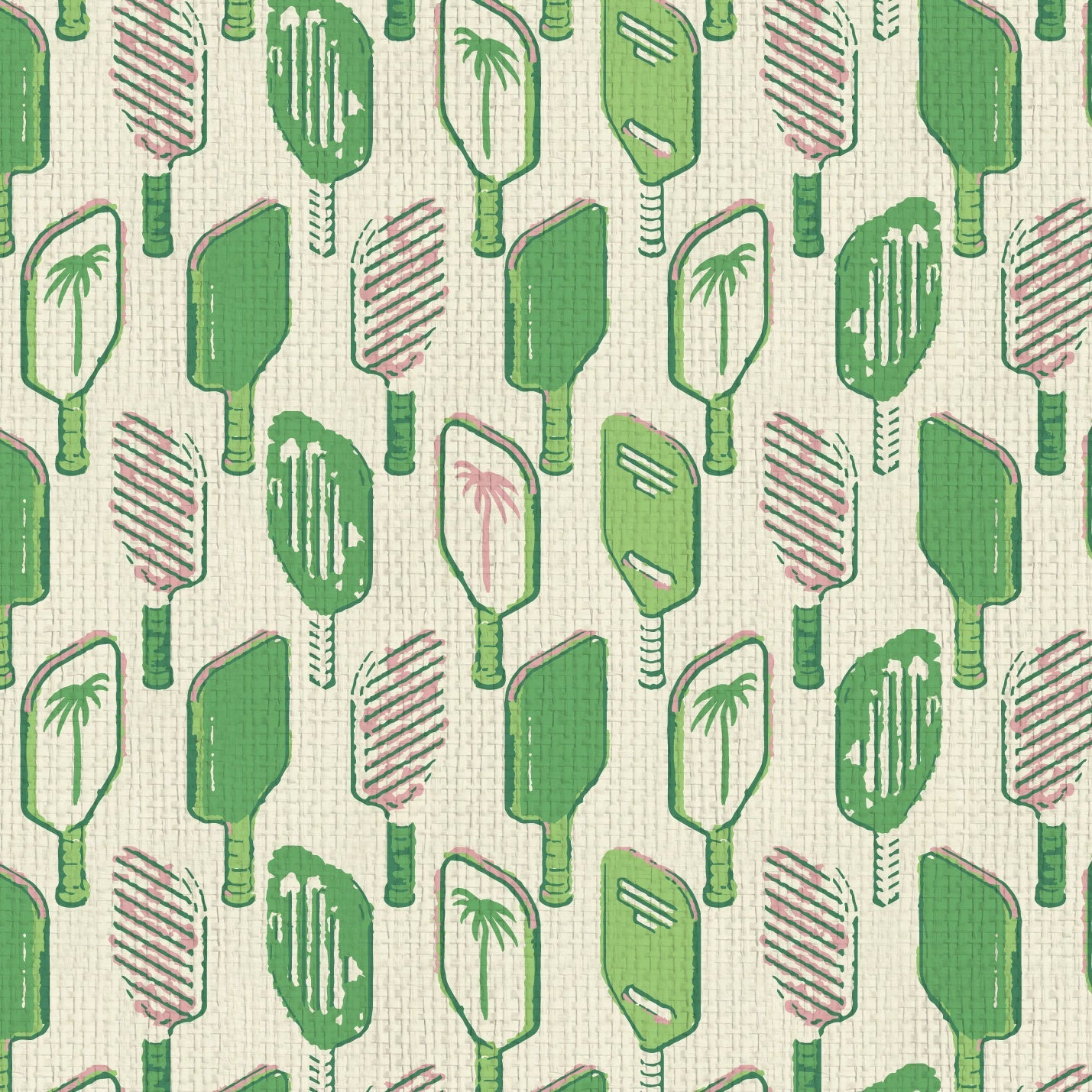 wallpaper Natural Textured Eco-Friendly Non-toxic High-quality Sustainable Interior Design Bold Custom Tailor-made Retro chic Tropical Jungle Coastal Cabana preppy Pickleball Sport gameroom kids stripe horizontal palm trees paddle paperweave paper weave