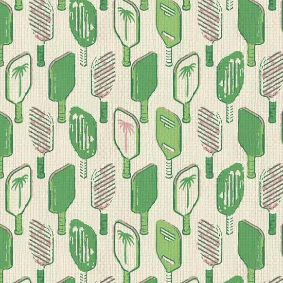 wallpaper Natural Textured Eco-Friendly Non-toxic High-quality Sustainable Interior Design Bold Custom Tailor-made Retro chic Tropical Jungle Coastal Cabana preppy Pickleball Sport gameroom kids stripe horizontal palm trees paddle paperweave paper weave