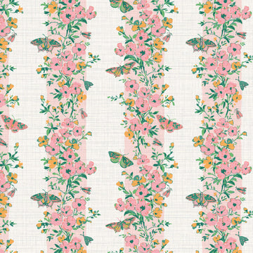 Tropical Flowers and Stripes Vinyl
