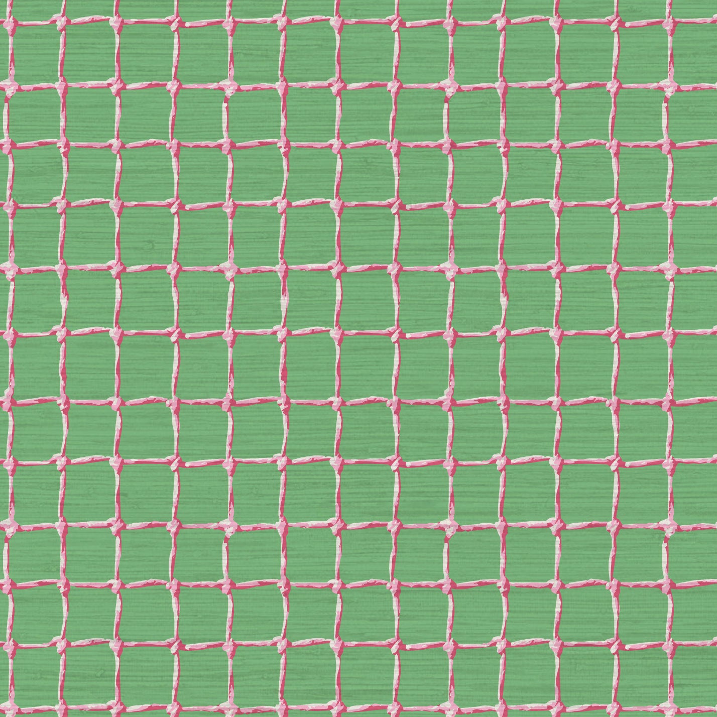 Grasscloth wallpaper Natural Textured Eco-Friendly Non-toxic High-quality Sustainable Interior Design Bold Custom Tailor-made Retro chic Tropical Jungle Coastal Cabana preppy Pickleball Sport gameroom kids stripe horizontal  kelly green grass neon hot pink net tennis pickleball