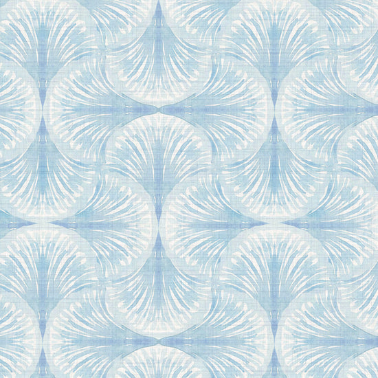 South Beach Textured Performance Vinyl Wallpaper in Blue Sky Baby by Little Blue Designs