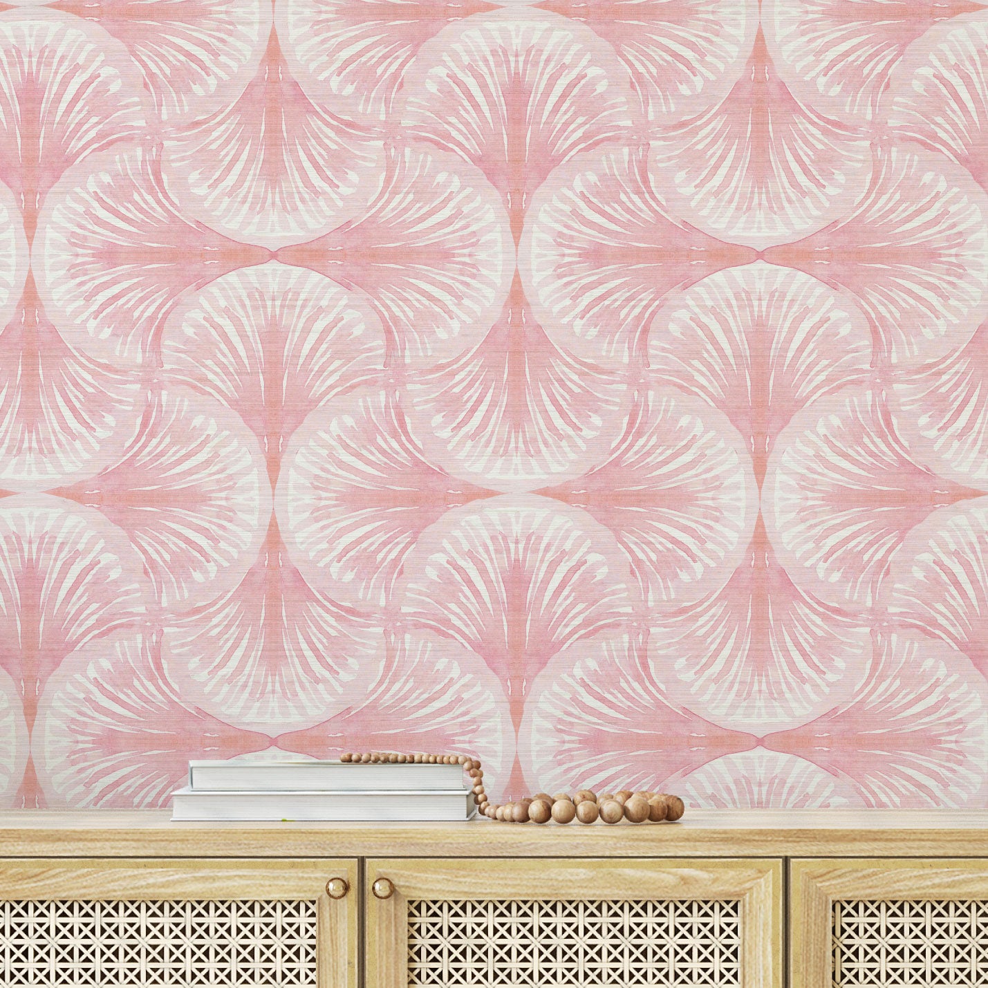 South Beach Wallpaper in Coral Is Calling by Little Blue Designs