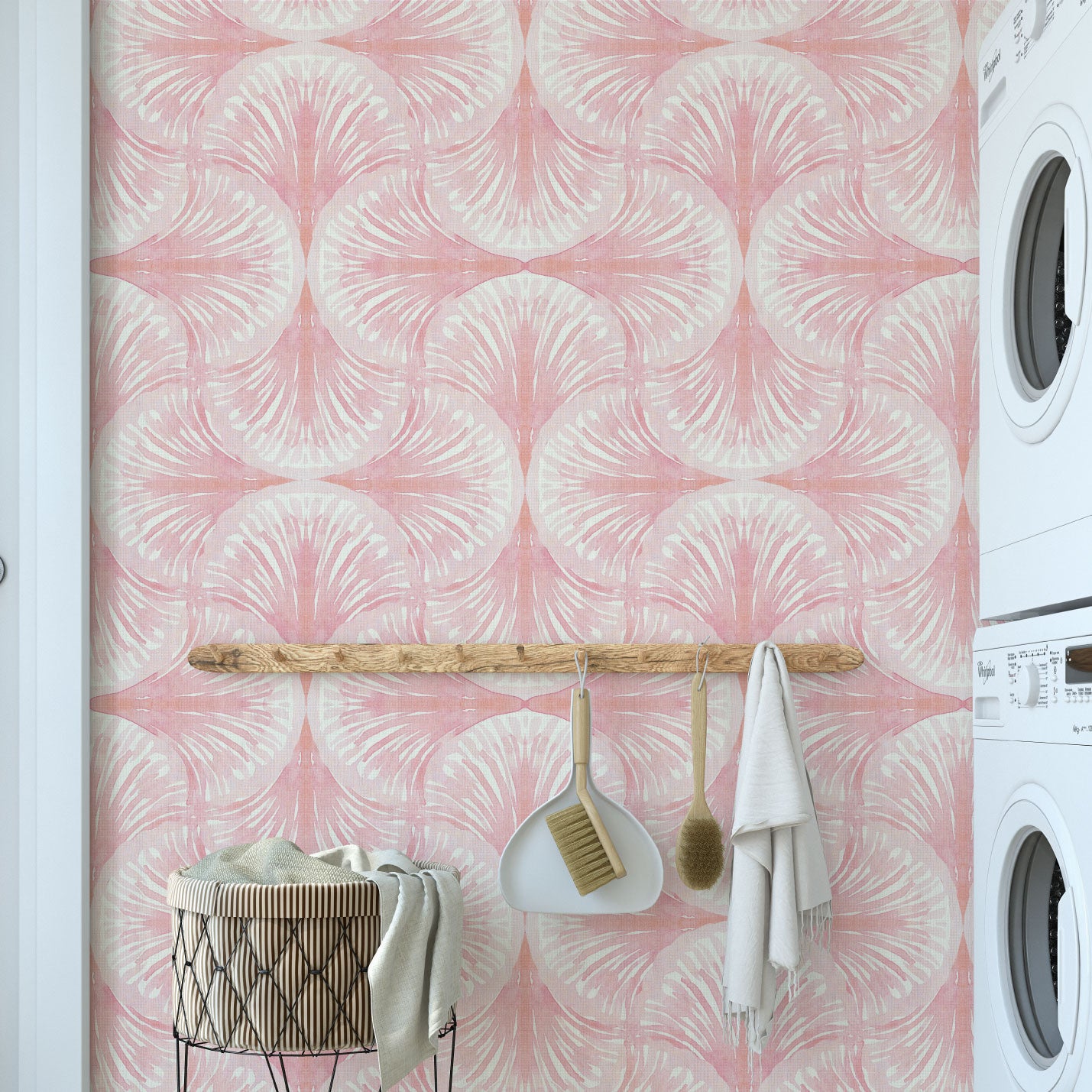 South Beach Wallpaper in Coral Is Calling by Little Blue Designs