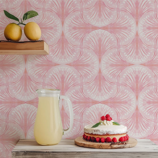 South Beach Textured Performance Vinyl Wallpaper in Coral Is Calling by Little Blue Designs