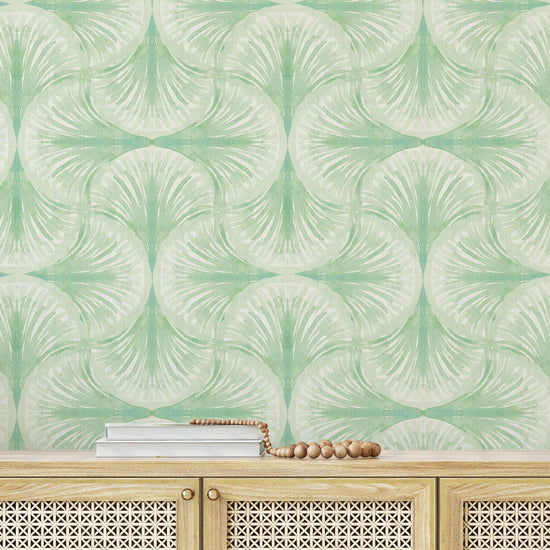 South Beach Wallpaper in Greener Grass by Little Blue Designs