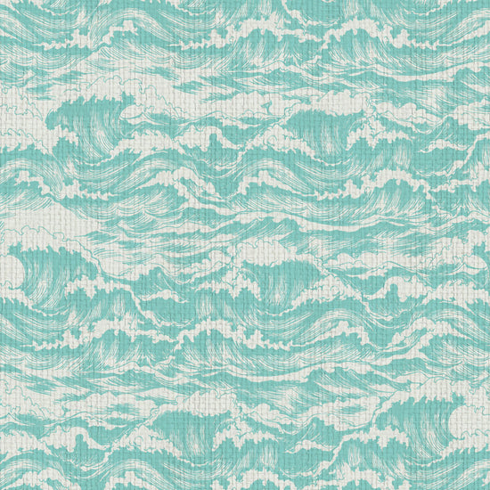 wallpaper Natural Textured Eco-Friendly Non-toxic High-quality  Sustainable Interior Design Bold Custom Tailor-made Retro chic Seaside Coastal Seashore Waterfront Vacation home styling Retreat Relaxed beach vibes Beach cottage Shoreline Oceanfront Nautical Cabana ocean waves water surf blue teal light blue paper weave paperweave