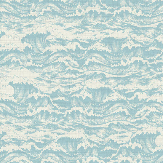 Splish Splash Ocean Waves Textured Performance Vinyl Wallpaper in Billy's Ocean