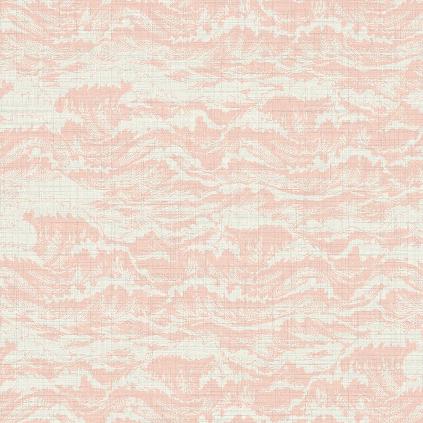 Splish Splash Ocean Waves Textured Performance Vinyl Wallpaper in Coral Reef