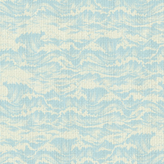 wallpaper Natural Textured Eco-Friendly Non-toxic High-quality  Sustainable Interior Design Bold Custom Tailor-made Retro chic Seaside Coastal Seashore Waterfront Vacation home styling Retreat Relaxed beach vibes Beach cottage Shoreline Oceanfront Nautical Cabana ocean waves water surf blue teal light blue paperweave paper weave