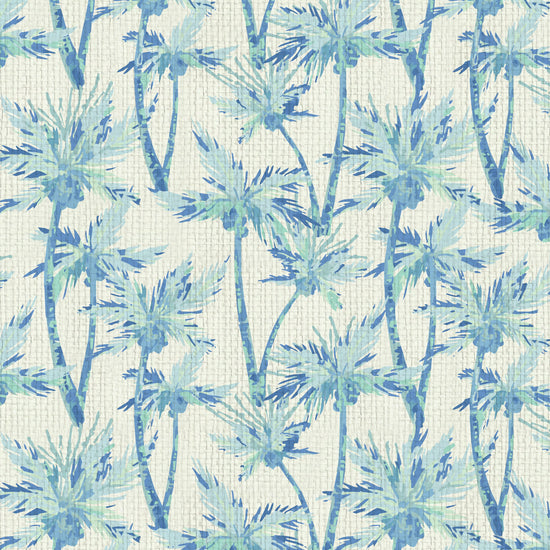 wallpaper Natural Textured Eco-Friendly Non-toxic High-quality Sustainable Interior Design Bold Custom Tailor-made Retro chic Tropical Jungle Coastal Garden Seaside Coastal Seashore Waterfront Vacation home styling Retreat Relaxed beach vibes Beach cottage Shoreline Oceanfront nature palm tree palms tonal cream sand off-white ocean sky surf blue teal paper weave paperweave