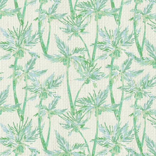 wallpaper Natural Textured Eco-Friendly Non-toxic High-quality Sustainable Interior Design Bold Custom Tailor-made Retro chic Tropical Jungle Coastal Garden Seaside Coastal Seashore Waterfront Vacation home styling Retreat Relaxed beach vibes Beach cottage Shoreline Oceanfront nature palm tree palms tonal cream off-white beige green jungle mint sage paperweave paper weave