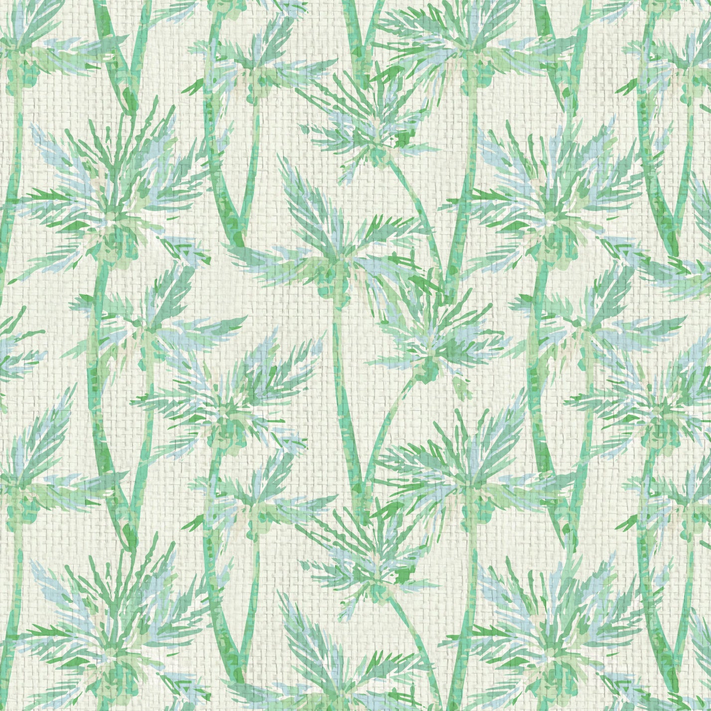 wallpaper Natural Textured Eco-Friendly Non-toxic High-quality Sustainable Interior Design Bold Custom Tailor-made Retro chic Tropical Jungle Coastal Garden Seaside Coastal Seashore Waterfront Vacation home styling Retreat Relaxed beach vibes Beach cottage Shoreline Oceanfront nature palm tree palms tonal cream off-white beige green jungle mint sage paperweave paper weave